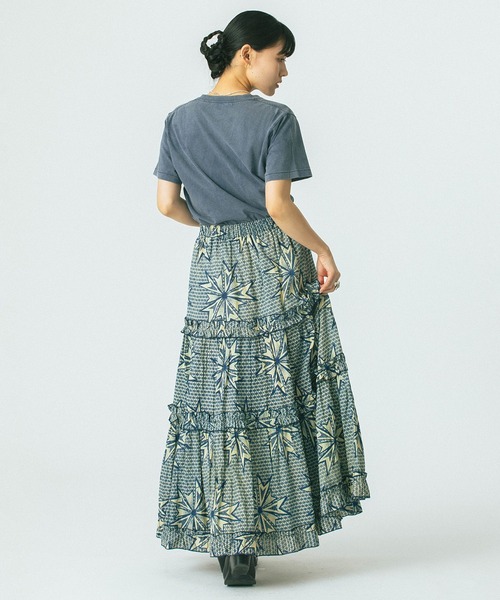 ROSE BUD（ローズバッド）の「(mag.by c)PRINT TIERED SKIRT（スカート・レディース・ブルー/ブラウン・ONE SIZE）」の14枚目の写真