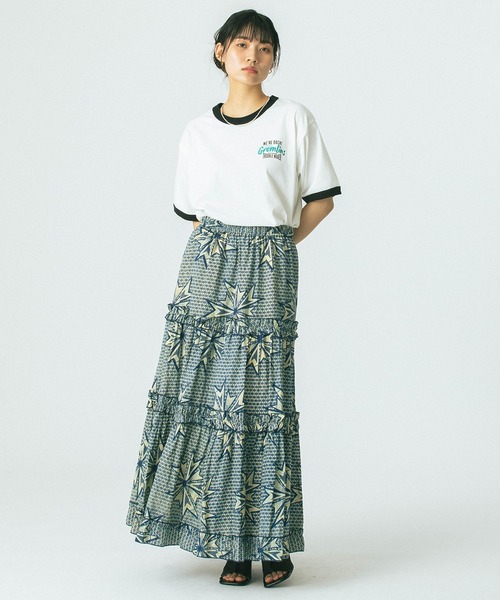 ROSE BUD（ローズバッド）の「(mag.by c)PRINT TIERED SKIRT（スカート・レディース・ブルー/ブラウン・ONE SIZE）」の17枚目の写真