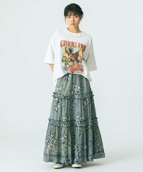 ROSE BUD（ローズバッド）の「(mag.by c)PRINT TIERED SKIRT（スカート・レディース・ブルー/ブラウン・ONE SIZE）」の19枚目の写真