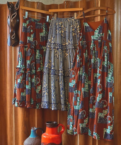 ROSE BUD（ローズバッド）の「(mag.by c)PRINT TIERED SKIRT（スカート・レディース・ブルー/ブラウン・ONE SIZE）」の21枚目の写真