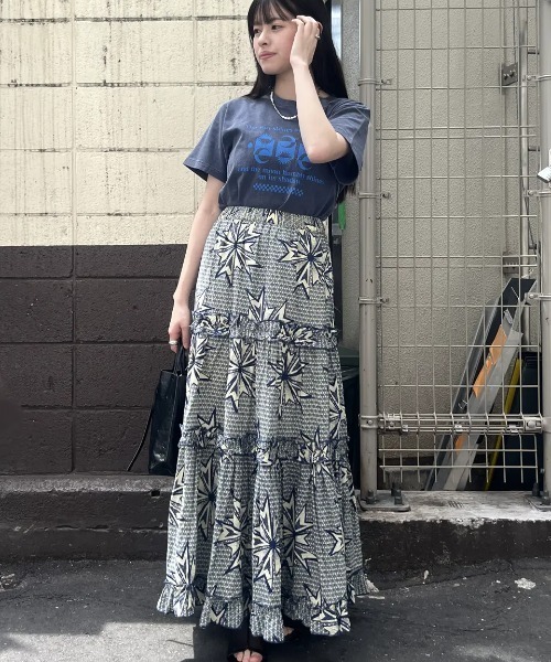 セール】(mag.by c)PRINT TIERED SKIRT（スカート）｜ROSE BUD