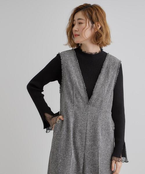 grove（グローブ）の「ツイードサロペット（サロペット/オーバーオール・レディース・ブラック/グレー・02/03/01/04/05）」の3枚目の写真