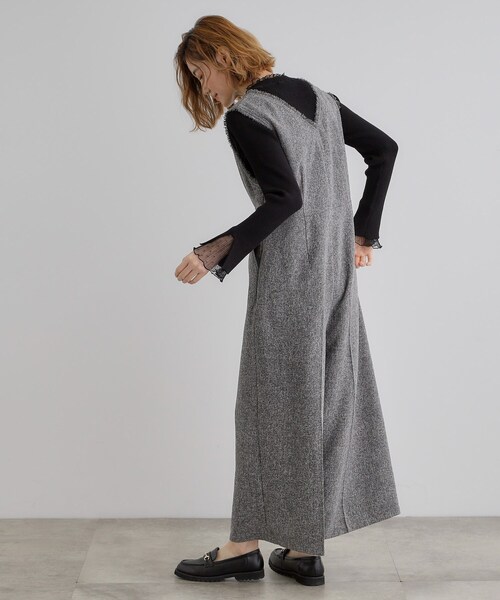 grove（グローブ）の「ツイードサロペット（サロペット/オーバーオール・レディース・ブラック/グレー・02/03/01/04/05）」の5枚目の写真