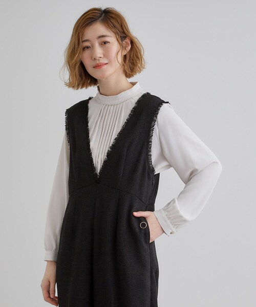 grove（グローブ）の「ツイードサロペット（サロペット/オーバーオール・レディース・ブラック/グレー・02/03/01/04/05）」の7枚目の写真