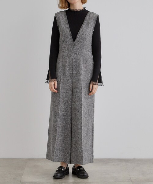 grove（グローブ）の「ツイードサロペット（サロペット/オーバーオール・レディース・ブラック/グレー・02/03/01/04/05）」の11枚目の写真