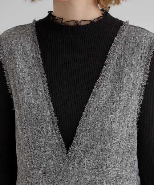 grove（グローブ）の「ツイードサロペット（サロペット/オーバーオール・レディース・ブラック/グレー・02/03/01/04/05）」の14枚目の写真