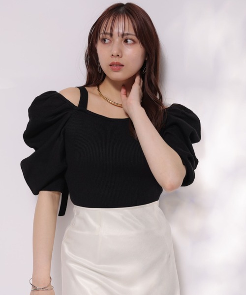 パフスリーブオフショルニット（ニット/セーター）｜Mystrada（マイ  