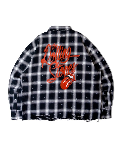 JACKROSE(ジャックローズ)の「B-TRS-ダメージスタッズ・グランジ-LSシャツ(シャツ/ブラウス・メンズ・ブラック/レッド・L/M)」の4枚目の写真