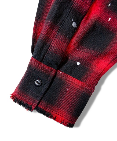 JACKROSE(ジャックローズ)の「B-TRS-ダメージスタッズ・グランジ-LSシャツ(シャツ/ブラウス・メンズ・ブラック/レッド・L/M)」の11枚目の写真