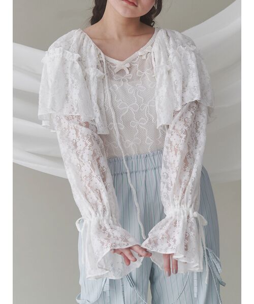 セール】レースフレアボレロ（カーディガン/ボレロ）｜merry jenny