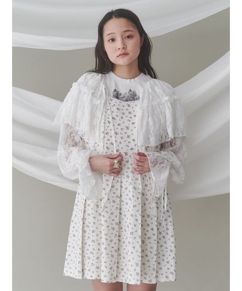 merry jenny(メリージェニー)の「レースフレアボレロ(カーディガン/ボレロ・レディース・ブラック/オフホワイト・FREE)」の4枚目の写真