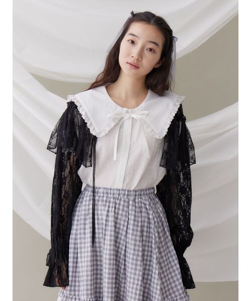 merry jenny(メリージェニー)の「レースフレアボレロ(カーディガン/ボレロ・レディース・ブラック/オフホワイト・FREE)」の16枚目の写真