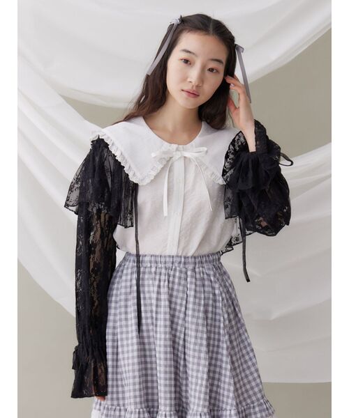 merry jenny(メリージェニー)の「レースフレアボレロ(カーディガン/ボレロ・レディース・ブラック/オフホワイト・FREE)」の17枚目の写真