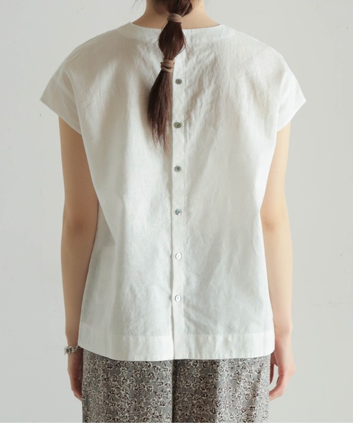 NOMBRE IMPAIR（ノンブルアンペール）の「チュールパーツ付キ綿麻　フレンチブラウス（シャツ/ブラウス・レディース・ブラック/ホワイト・FREE）」の9枚目の写真