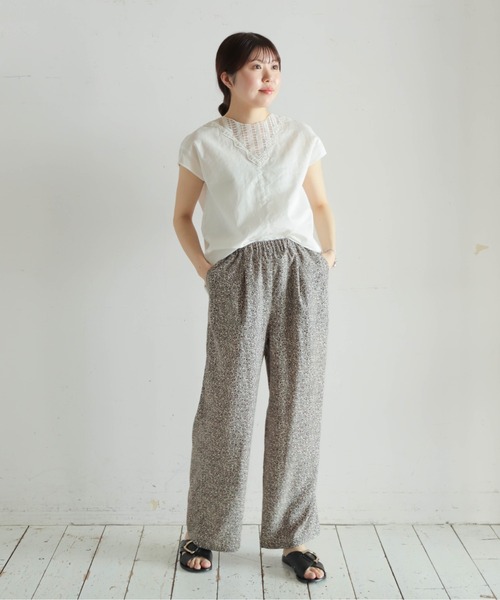 NOMBRE IMPAIR（ノンブルアンペール）の「チュールパーツ付キ綿麻　フレンチブラウス（シャツ/ブラウス・レディース・ブラック/ホワイト・FREE）」の22枚目の写真