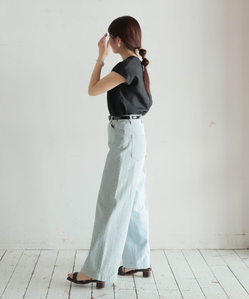 NOMBRE IMPAIR（ノンブルアンペール）の「チュールパーツ付キ綿麻　フレンチブラウス（シャツ/ブラウス・レディース・ブラック/ホワイト・FREE）」の16枚目の写真