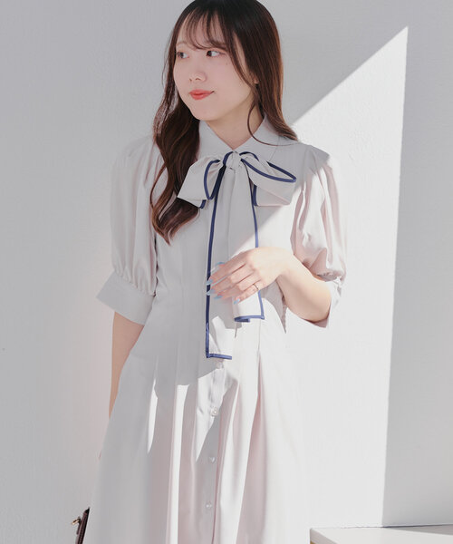 Another Branch olive des olive(アナザーブランチオリーブデオリーブ)の「【選べる丈2タイプ】後ろレースupボウタイワンピース(ワンピース・レディース・ネイビー/その他11/アイボリー・SMALL/MEDIUM)」の21枚目の写真