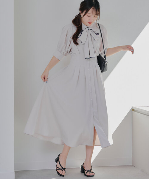 Another Branch olive des olive(アナザーブランチオリーブデオリーブ)の「【選べる丈2タイプ】後ろレースupボウタイワンピース(ワンピース・レディース・ネイビー/その他11/アイボリー・SMALL/MEDIUM)」の22枚目の写真