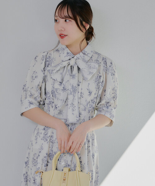 Another Branch olive des olive(アナザーブランチオリーブデオリーブ)の「【選べる丈2タイプ】後ろレースupボウタイワンピース(ワンピース・レディース・ネイビー/その他11/アイボリー・SMALL/MEDIUM)」の7枚目の写真