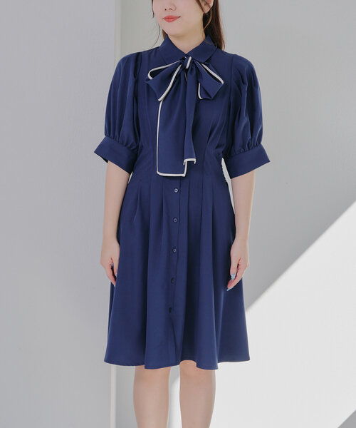 Another Branch olive des olive(アナザーブランチオリーブデオリーブ)の「【選べる丈2タイプ】後ろレースupボウタイワンピース(ワンピース・レディース・ネイビー/その他11/アイボリー・SMALL/MEDIUM)」の8枚目の写真