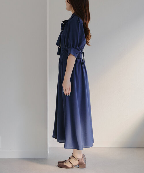 Another Branch olive des olive(アナザーブランチオリーブデオリーブ)の「【選べる丈2タイプ】後ろレースupボウタイワンピース(ワンピース・レディース・ネイビー/その他11/アイボリー・SMALL/MEDIUM)」の16枚目の写真