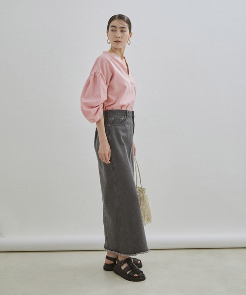 SALON adam et rope'（サロン アダム エ ロペ）の「【ZOZOTOWN限定】パフスリーブスキッパーブラウス（シャツ/ブラウス・レディース・ホワイト/ライトブルー/ネイビー/カーキ/スモークピンク/ライトベージュ・マルチサイズ）」の16枚目の写真