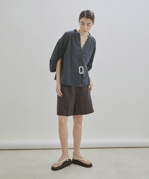 SALON adam et rope'（サロン アダム エ ロペ）の「【ZOZOTOWN限定】パフスリーブスキッパーブラウス（シャツ/ブラウス・レディース・ホワイト/ライトブルー/ネイビー/カーキ/スモークピンク/ライトベージュ・マルチサイズ）」の20枚目の写真