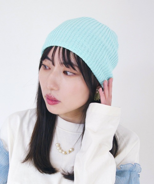 polcadot（ポルカドット）の「COOL TOUGH SINGILE WATCH／接触冷感 シングルワッチ（ニットキャップ/ビーニー・レディース・ライトグレー/アイボリー/ブラック/グレイッシュベージュ/ライトブルー/ベージュ・FREE）」の6枚目の写真