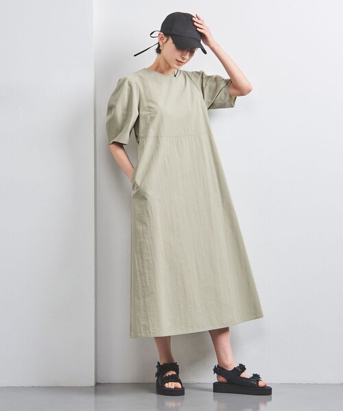 【早い者勝ち】 ビューティーアンドユース　リネン バックリボン　ワンピース BEAUTY＆YOUTH(ビューティアンドユース) 25SS1626-199-4519 ｼｱｰ