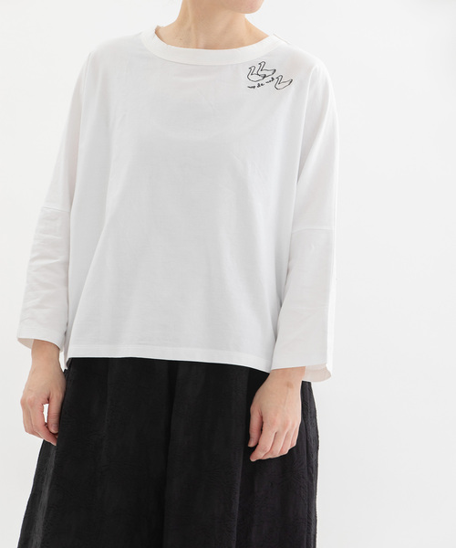USコットン天竺布帛7分袖カットソー セール】USコットン天竺布帛7分袖カットソー（Tシャツ