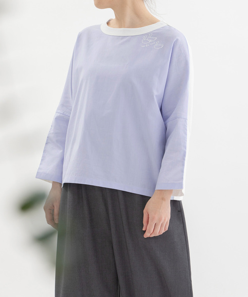 USコットン天竺布帛7分袖カットソー セール】USコットン天竺布帛7分袖カットソー（Tシャツ