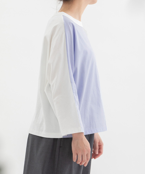 USコットン天竺布帛7分袖カットソー セール】USコットン天竺布帛7分袖カットソー（Tシャツ
