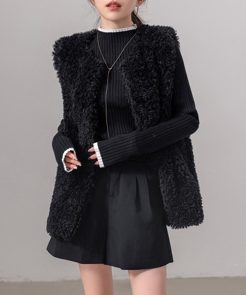 裏地付き/腰周りサイジング】一点投入でコーデ格上げ。モコモコ