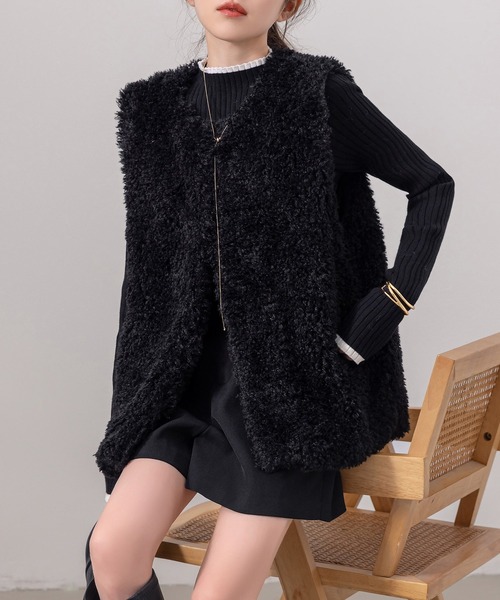 裏地付き/腰周りサイジング】一点投入でコーデ格上げ。モコモコ