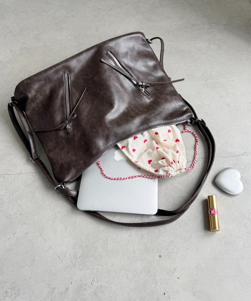 Loueme（ルエム）の「ヴィンテージライク2WAYリボンショルダーバッグ（ショルダーバッグ・レディース・ブラウン/ダークブラウン/ブラック・FREE）」の19枚目の写真