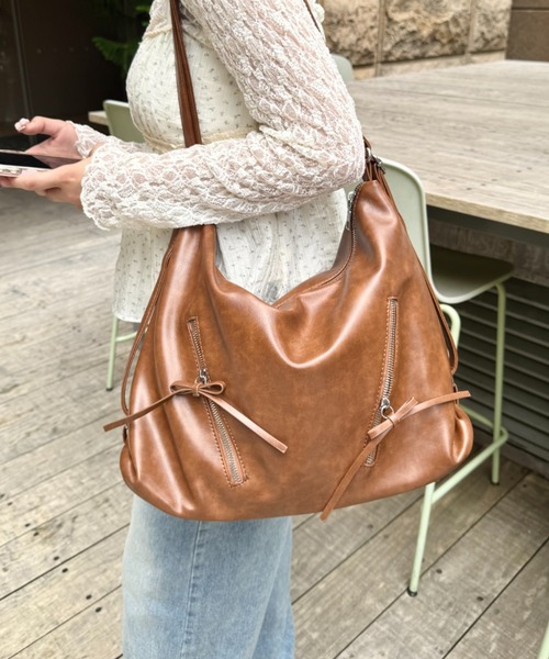 Loueme（ルエム）の「ヴィンテージライク2WAYリボンショルダーバッグ（ショルダーバッグ・レディース・ブラウン/ダークブラウン/ブラック・FREE）」の12枚目の写真