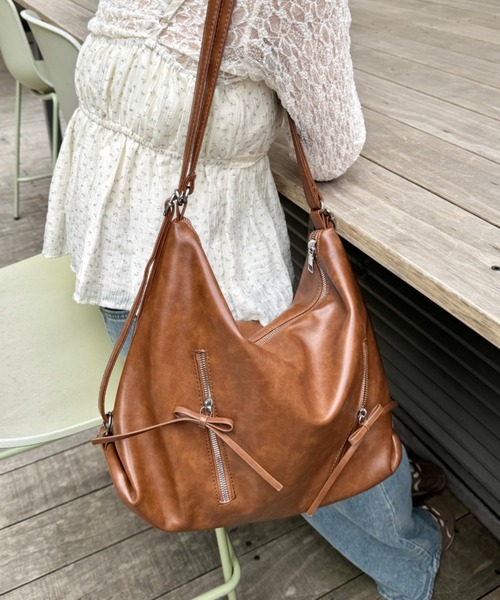 Loueme（ルエム）の「ヴィンテージライク2WAYリボンショルダーバッグ（ショルダーバッグ・レディース・ブラウン/ダークブラウン/ブラック・FREE）」の13枚目の写真