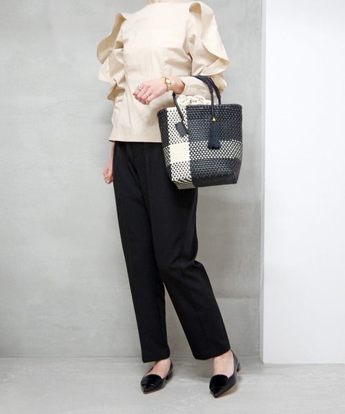 WOVEN（ウーヴン）の「WOVEN (ウーヴン) /プティトート メキシコ製 ミニバッグ メルカドバッグ かごバッグ レザーハンドル ミニトート マルシェバッグ（かごバッグ・レディース・ネイビー/ブルー系その他/ゴールド/ブラック×ベージュ/ブラック系その他/シルバー/ブラック・FREE）」の9枚目の写真