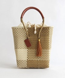 WOVEN（ウーヴン）の「WOVEN (ウーヴン) /プティトート メキシコ製 ミニバッグ メルカドバッグ かごバッグ レザーハンドル ミニトート マルシェバッグ（かごバッグ）」