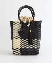 WOVEN（ウーヴン）の「WOVEN (ウーヴン) /プティトート メキシコ製 ミニバッグ メルカドバッグ かごバッグ レザーハンドル ミニトート マルシェバッグ（かごバッグ）」