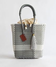 WOVEN（ウーヴン）の「WOVEN (ウーヴン) /プティトート メキシコ製 ミニバッグ メルカドバッグ かごバッグ レザーハンドル ミニトート マルシェバッグ（かごバッグ）」