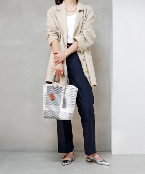 WOVEN（ウーヴン）の「WOVEN (ウーヴン) /プティトート メキシコ製 ミニバッグ メルカドバッグ かごバッグ レザーハンドル ミニトート マルシェバッグ（かごバッグ・レディース・ネイビー/ブルー系その他/ゴールド/ブラック×ベージュ/ブラック系その他/シルバー/ブラック・FREE）」の16枚目の写真