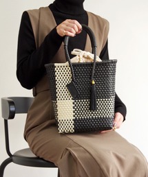 WOVEN（ウーヴン）の「WOVEN (ウーヴン) /プティトート メキシコ製 ミニバッグ メルカドバッグ かごバッグ レザーハンドル ミニトート マルシェバッグ（かごバッグ）」