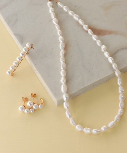 NOIR DE POUPEE(ノワールドプーペ)の「beau temps K14GF 淡水パール バロックショート ネックレス(ネックレス・レディース・ホワイト・FREE)」の18枚目の写真