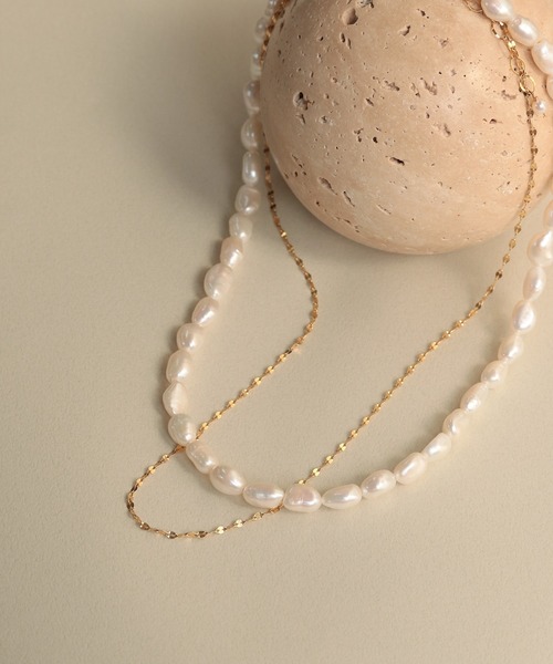 NOIR DE POUPEE(ノワールドプーペ)の「beau temps K14GF 淡水パール バロックショート ネックレス(ネックレス・レディース・ホワイト・FREE)」の20枚目の写真