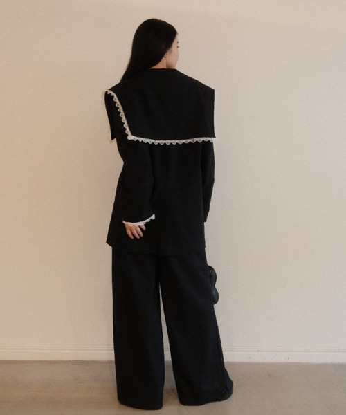 HONEY MI HONEY(ハニーミーハニー)の「lace trimming wide pants(スラックス・レディース・グレー/ベージュ/ブラック・FREE)」の11枚目の写真