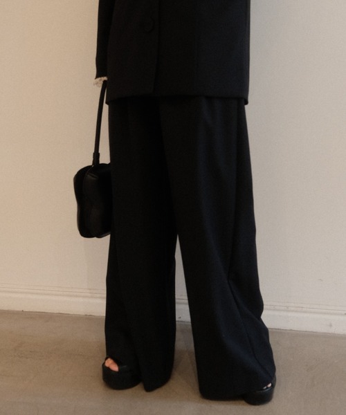 HONEY MI HONEY(ハニーミーハニー)の「lace trimming wide pants(スラックス・レディース・グレー/ベージュ/ブラック・FREE)」の8枚目の写真
