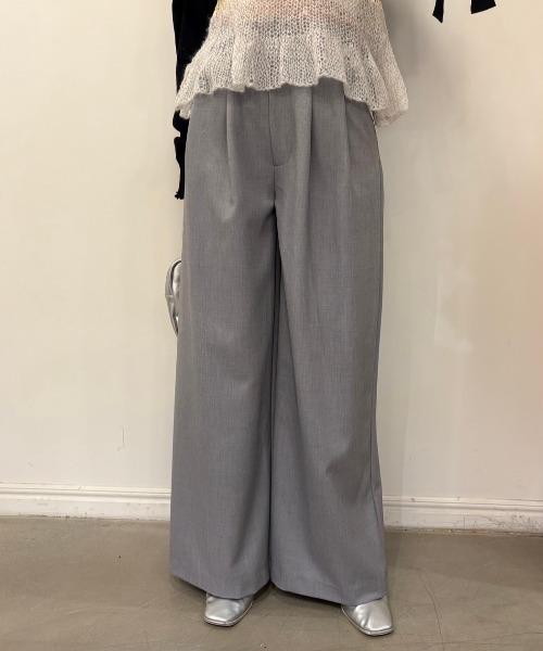 HONEY MI HONEY(ハニーミーハニー)の「lace trimming wide pants(スラックス・レディース・グレー/ベージュ/ブラック・FREE)」の12枚目の写真