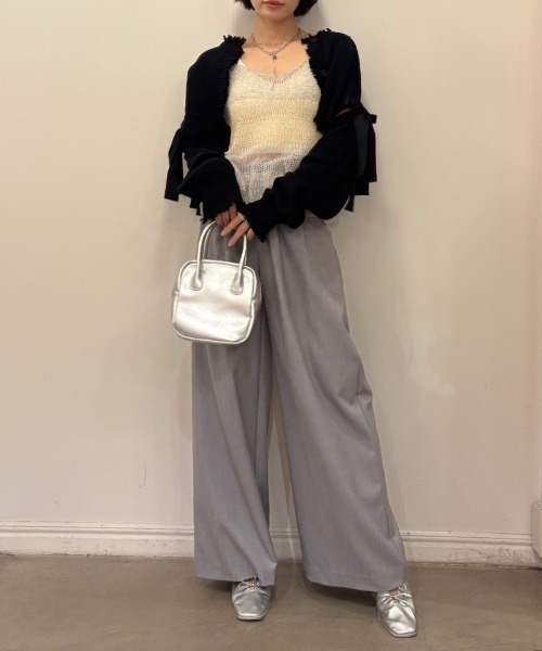 HONEY MI HONEY(ハニーミーハニー)の「lace trimming wide pants(スラックス・レディース・グレー/ベージュ/ブラック・FREE)」の13枚目の写真