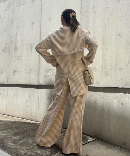 HONEY MI HONEY(ハニーミーハニー)の「lace trimming wide pants(スラックス・レディース・グレー/ベージュ/ブラック・FREE)」の17枚目の写真